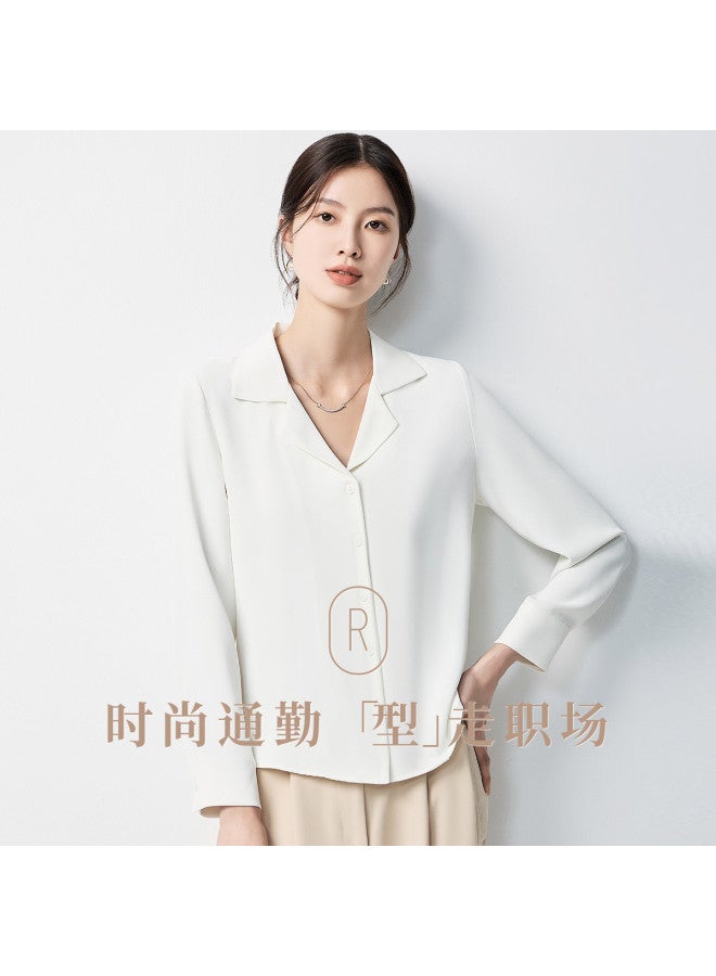 ROMON Women'S Long Sleeve Shirt, Simple Solid Color, Soft And Stylish, Fashionable And Well-Fitted Blouse - Image 3