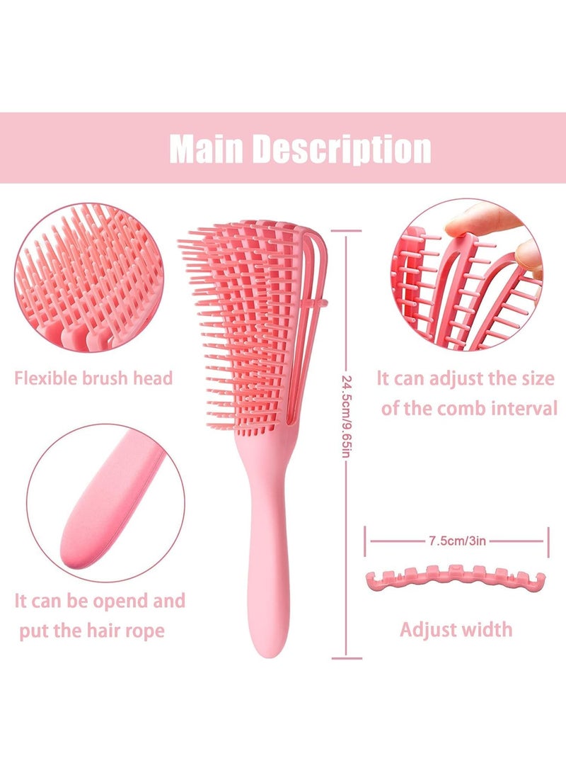 LA PERLA TECH  2 Pieces Detangling Brush for Afro America/African Hair Textured Wavy/Curly/Coily/Wet/Dry/Oil/Thick/Long Hair, Knots Detangler Easy to Clean (Black, Pink) - Image 2