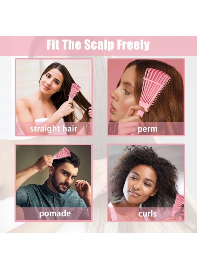 LA PERLA TECH  2 Pieces Detangling Brush for Afro America/African Hair Textured Wavy/Curly/Coily/Wet/Dry/Oil/Thick/Long Hair, Knots Detangler Easy to Clean (Black, Pink) - Image 4