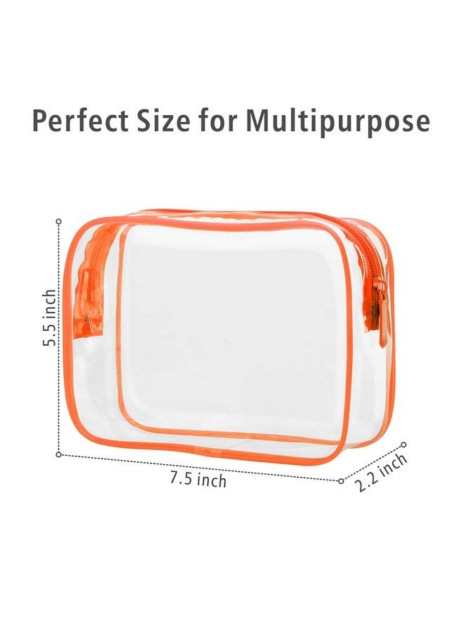 Packism Clear Toiletry Bag - 3 Pack Tsa Approved Toiletry Bag Quart Size Bag, Travel Makeup Cosmetic Bag For Women Men, Carry On Airport Airline Compliant Bag, Black, White, Orange - Image 3