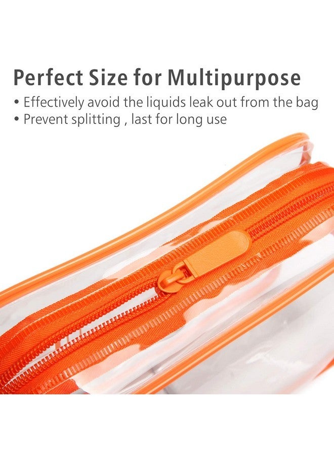 Packism Clear Toiletry Bag - 3 Pack Tsa Approved Toiletry Bag Quart Size Bag, Travel Makeup Cosmetic Bag For Women Men, Carry On Airport Airline Compliant Bag, Black, White, Orange - Image 4