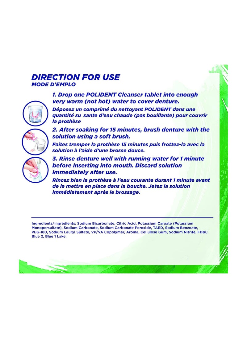 Polident - Polident Retainer Cleanser Triple Mint 84 Tablets - Image 1