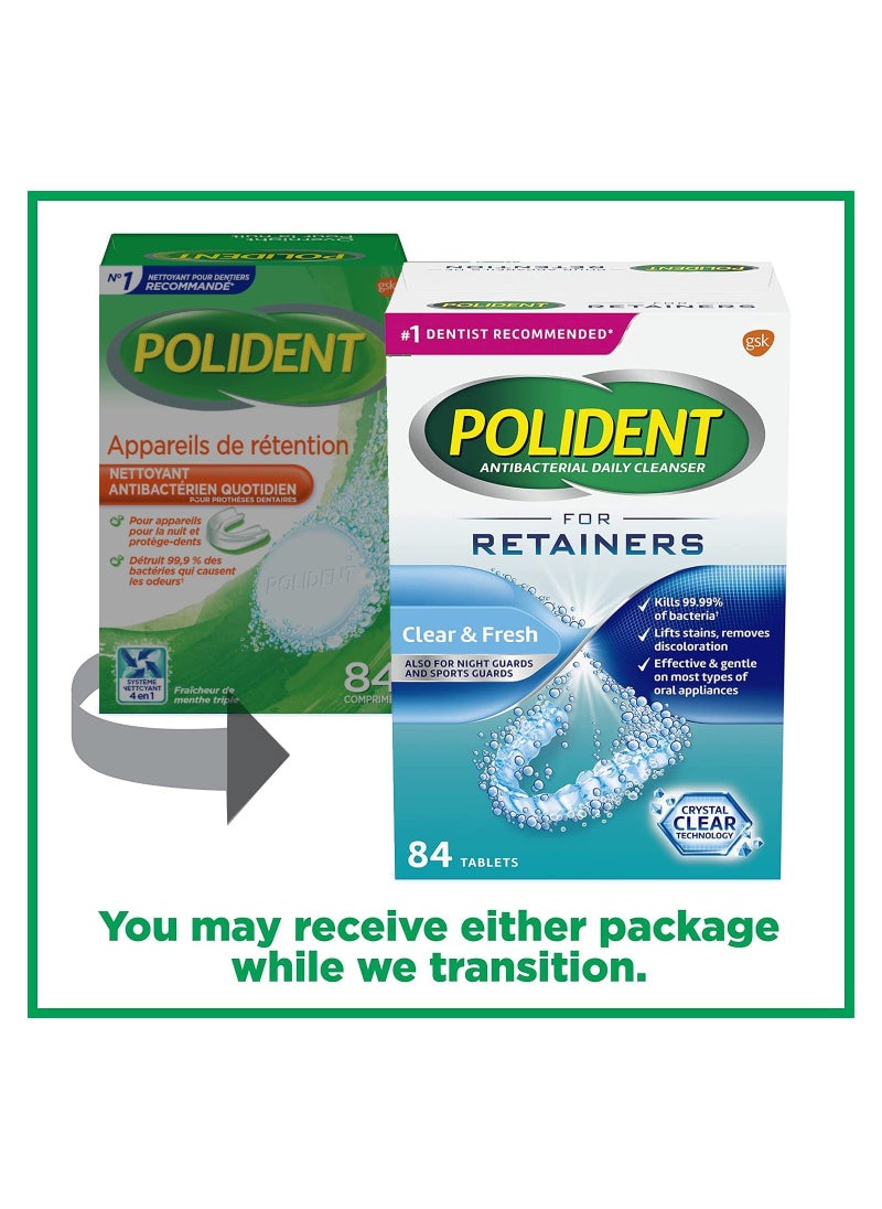Polident - Polident Retainer Cleanser Triple Mint 84 Tablets - Image 1