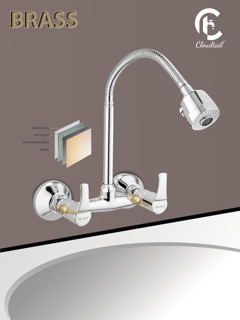 Cloudtail Cloudtail Passion Brass Flexible Sink Mixer with Dual Flow Flexible Swivel Spout Mixer Faucet  - Image 3