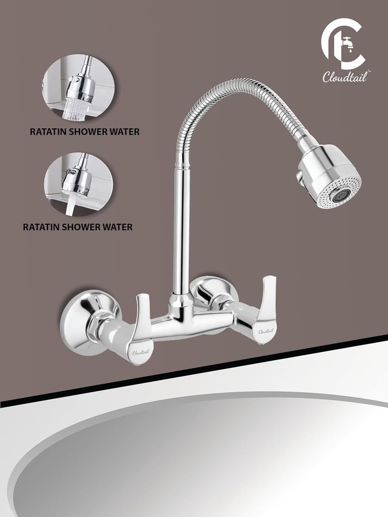Cloudtail Cloudtail Passion Brass Flexible Sink Mixer with Dual Flow Flexible Swivel Spout Mixer Faucet  - Image 5