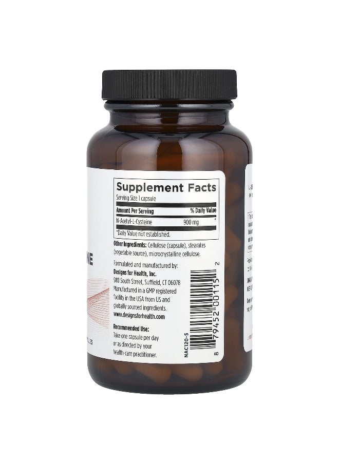 designs for health - Designs For Health, N-Acetyl-L-Cysteine, 900 mg , 120 Vegetarian Capsules - Image 1
