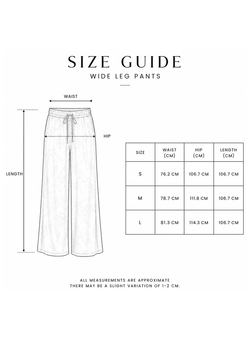 جانارا جونز Ice Blue Wide-Leg Lounge Satin Sahara Pants