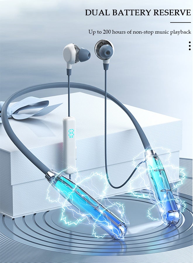 DUNISO Wireless Bluetooth Headphones 5.3 Headphones Large Capacity Ultra Long Life Intelligent Digital Display Stereo Neck Headphones With Mic For Gym Running Office - Image 5