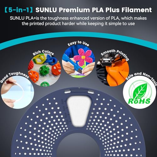 SUNLU 3D Printer Filament PLA Plus 1.75mm, SUNLU Neatly Wound 1.75mm PRO, PLA+ Filament for Most FDM 3D Printer, Dimensional Accuracy +/- 0.02 mm, 1 kg Spool(2.2lbs), White - Image 4