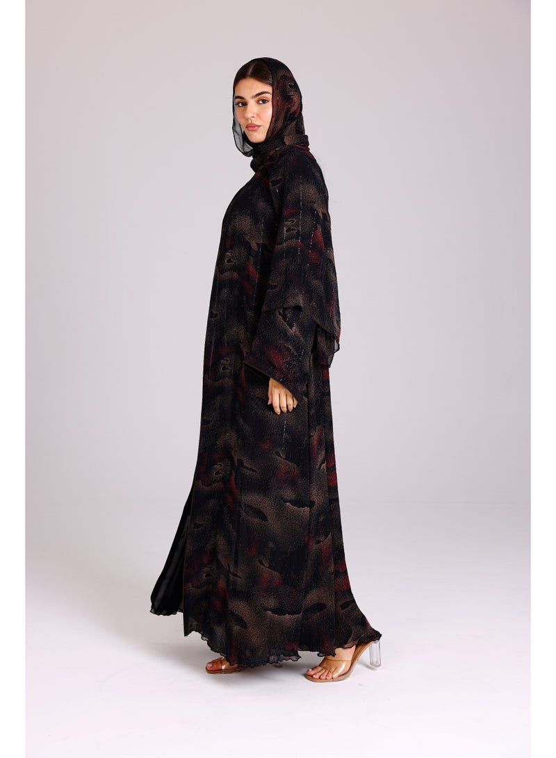 اكسا عباية نقوش ظلال انيقة بني - Image 3