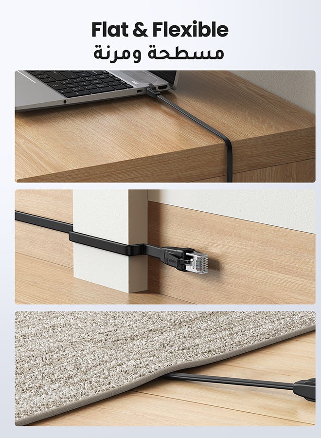 Ugreen Ethernet Cable Flat CAT 8 40Gbps 2000MHz PoE LAN RJ45 Cord Gigabit Internet Network Wire Compatible with Xbox One PS4/5 Router Modem TV Raspberry Hub -1M - Image 3