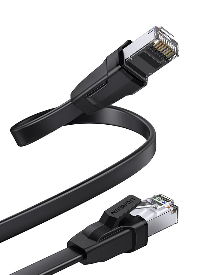 Ugreen Ethernet Cable Flat CAT 8 40Gbps 2000MHz PoE LAN RJ45 Cord Gigabit Internet Network Wire Compatible with Xbox One PS4/5 Router Modem TV Raspberry Hub -1M - Image 1