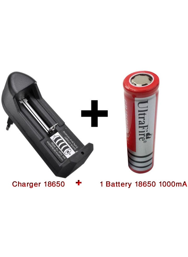 Ultrafire 18650 Battery Charger Smart Charging  18650 26650 18350 32650 21700 26700 26500 Li-Ion Rechargeable Battery Charger with 1 battery 18650 1000mAh  - Image 2