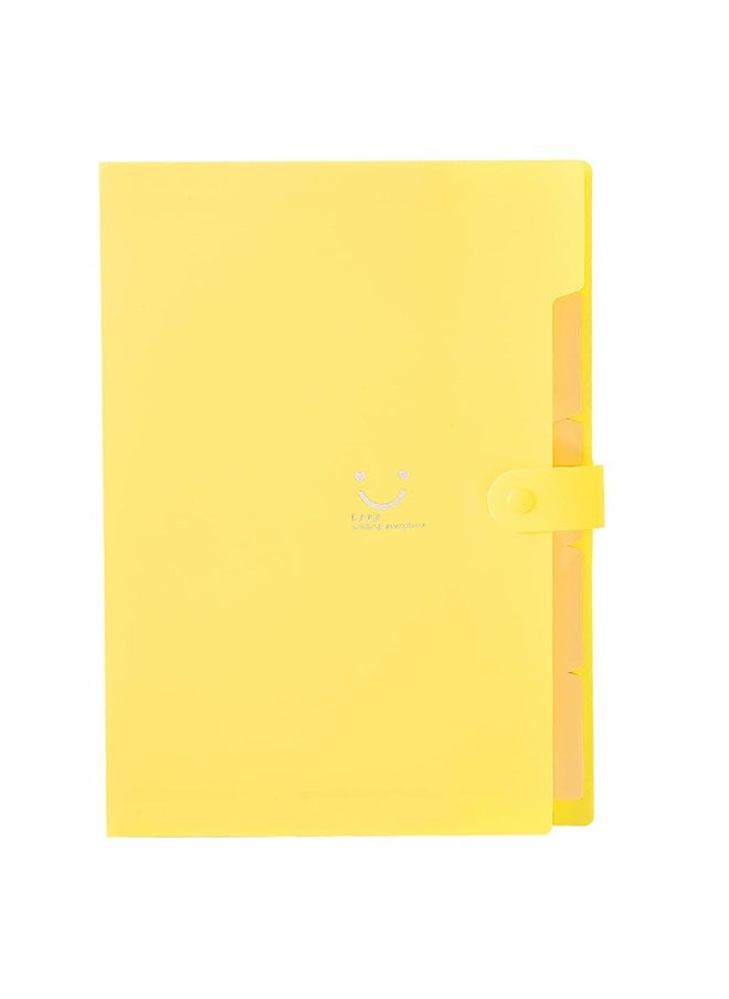 Generic - A4 Paper Expanding File Folder 5 Pockets Cute Folders Yellow - Image 1