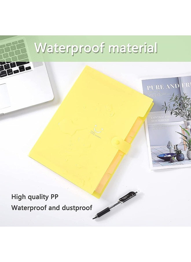 Generic - A4 Paper Expanding File Folder 5 Pockets Cute Folders Yellow - Image 1