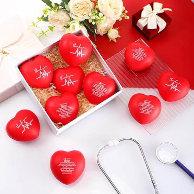 Arrowbash 15 Pcs Nurse Gifts Squeeze Balls Nursing Assistants Appreciation Gifts Stress Ball Relief Squeeze Ball Gift for Nurse Nursing Assistant Office Favor (Heart Style) - Image 3