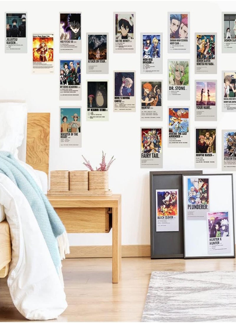 Generic - 24 Pieces Anime Postcard, Anime 10 x 15 cm Collage Kit Aesthetic Wall Combine to Decorate the room - Image 1