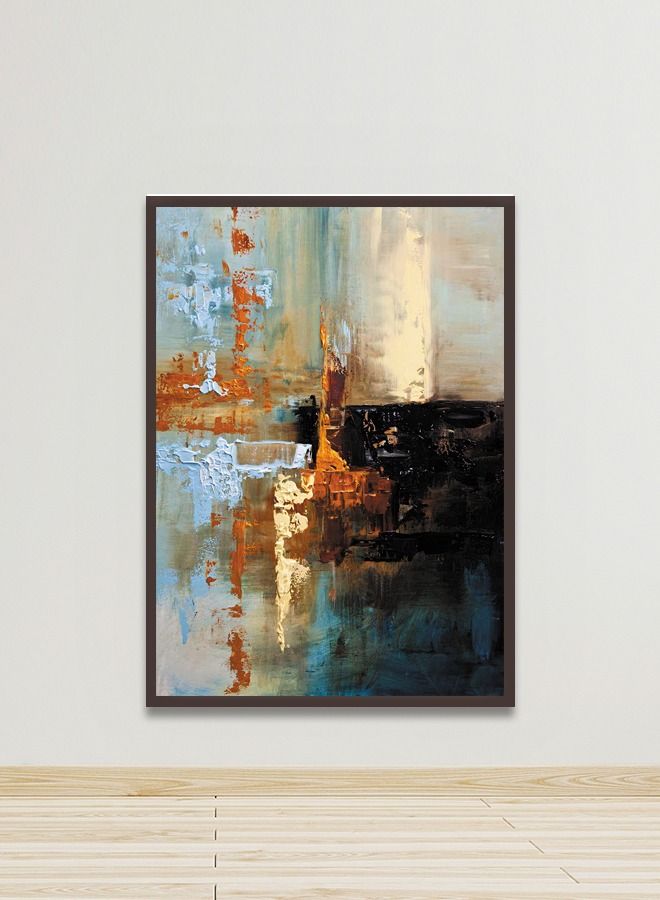 Marktna Canvas Wall Art For Wall Decoration Modern Design With A Hollow Brown Frame Size 120x80cm One Piece - Image 1