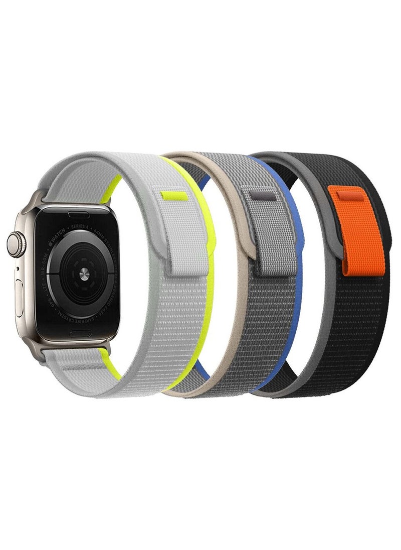 CATANES - 3 Pack Premium Trail Loop Band for Apple Watch 49mm, 46mm, 45mm, 44mm, 42mm – Lightweight, Breathable, and Adjustable - Image 1
