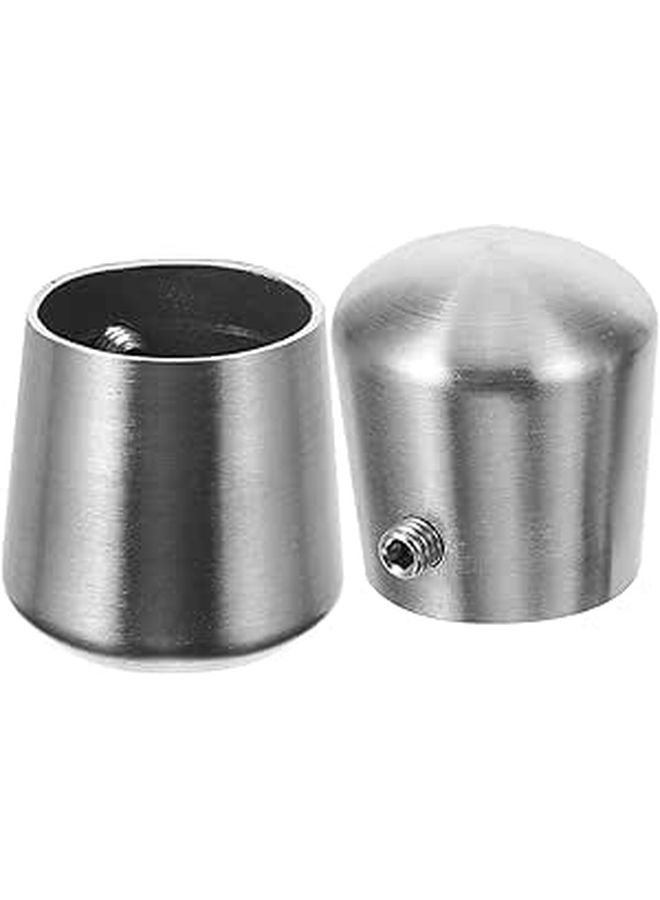 Stainless Steel Handrail End Caps 2 Pack Fits Tubes for Stair Railing Posts - Image 1