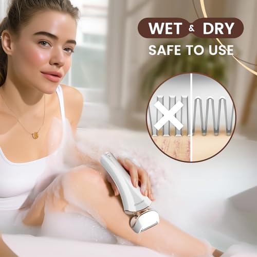 PRITECH Electric Razor for Women - Rechargeable Shaver for Women Portable Lady Shaver for Legs, Arm, Underarms, Bikini, USB Rechargeable, Wet & Dry Waterproof Bikini Trimmer for Woman, Gold - Image 3