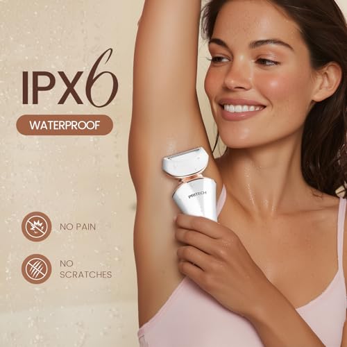 PRITECH Electric Razor for Women - Rechargeable Shaver for Women Portable Lady Shaver for Legs, Arm, Underarms, Bikini, USB Rechargeable, Wet & Dry Waterproof Bikini Trimmer for Woman, Gold - Image 4