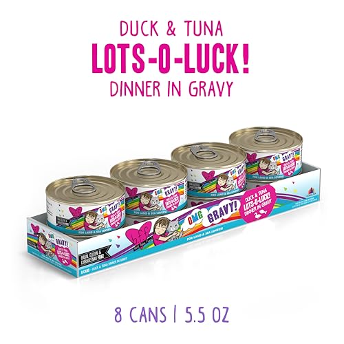 Weruva B.F.F. OMG - Best Feline Friend Oh My Gravy!, Lots-O-Luck! with Duck & Tuna in Gravy Cat Food, 5.5oz Can (Pack of 8) - Image 2