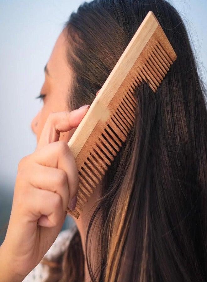 Stylazo Hair Neem Wood Comb For Control Hair Fall Neem Wood Hair Comb 100% Hand made Anti-Dandruff Comb, For men & Women model no 2 - Image 4