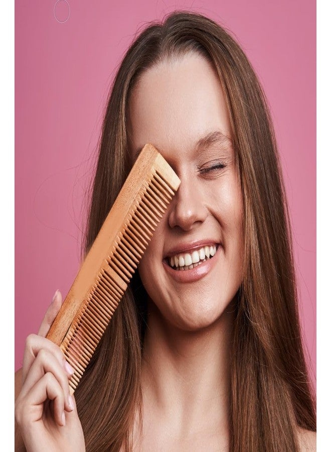 Stylazo Hair Neem Wood Comb For Control Hair Fall Neem Wood Hair Comb 100% Hand made Anti-Dandruff Comb, For men & Women model no 2 - Image 3