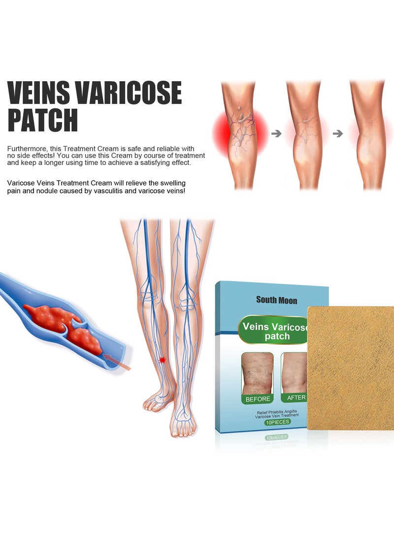SOUTH MOON 3-PACK Vein Soothing Health Patch, Reduce Varicose Veins, Relieve Swelling And Pain 10pcs*3  - Image 3