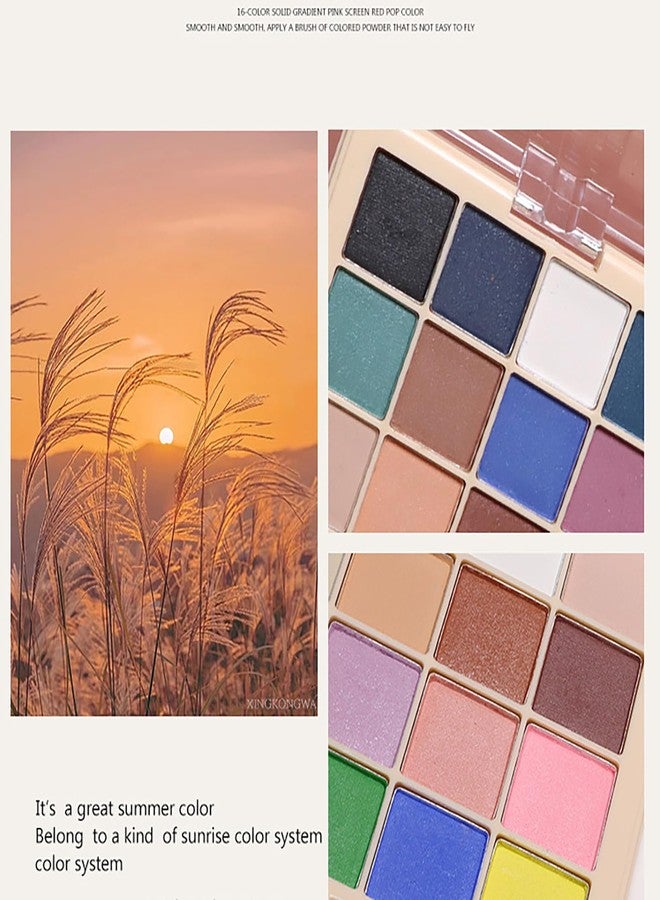 Joyeee Nail Pigment Palette - 16 Colors, Solid Powder Pigment for Nail Art, Includes 6 Sponge Sticks - Image 4