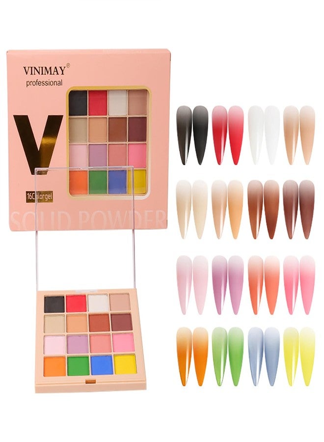 Joyeee Nail Pigment Palette - 16 Colors, Solid Powder Pigment for Nail Art, Includes 6 Sponge Sticks - Image 5