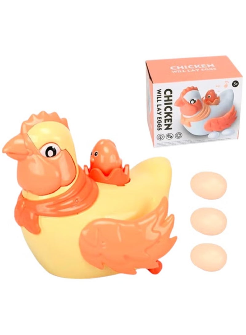 Rally Electric Laying Hen Toy for Kids Walks and Lays Eggs with Lights and Fun Music - Image 1