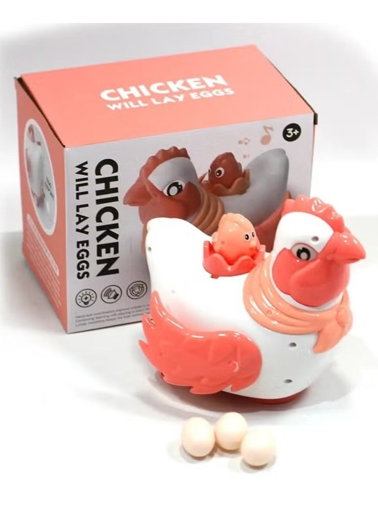 Rally Electric Laying Hen Toy for Kids Walks and Lays Eggs with Lights and Fun Music - Image 2