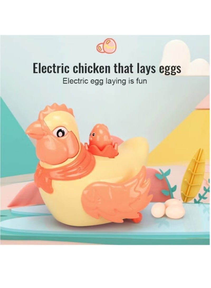 Rally Electric Laying Hen Toy for Kids Walks and Lays Eggs with Lights and Fun Music - Image 3