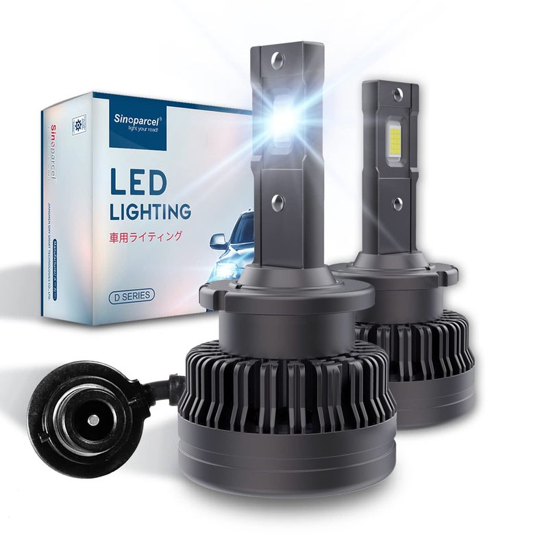 Sinoparcel Sinoparcel D2S LED Headlight Bulb -2 Years Warranty- 6000K 85V 70W/Set High Low Beam Xenon HID Replacement Lights -Pack of 2-66240 85122UB 66040 66240XNL  - Image 1