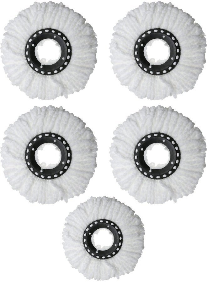 Zashe 5PCS Microfiber Replacement Mop Head – Universal Round Spin Mop Refill for 360° Magic Mopping  - Image 1