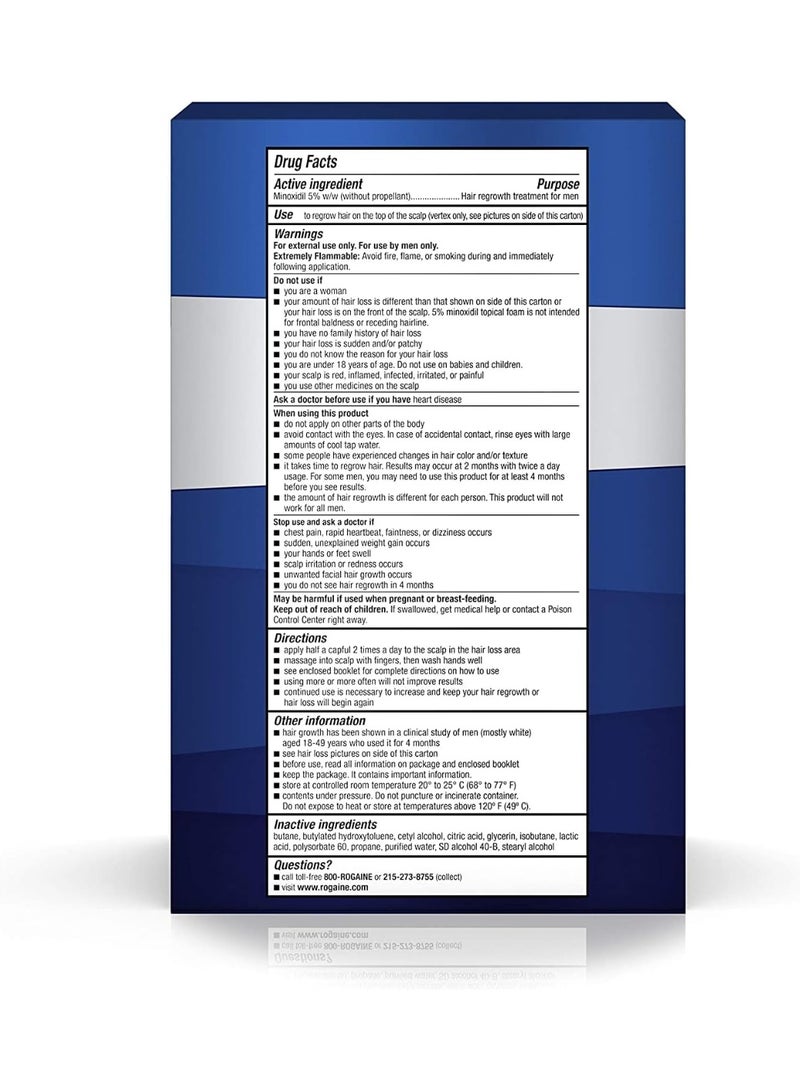 Regaine Rogaine Men's 5 Pure Minoxidil Foam for Hair Loss and Regrowth (3-Month Supply) - Image 2