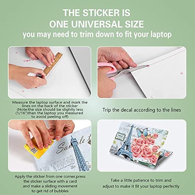 rayihni LAPTOP SKIN STICKER DECAL,EIFFEL TOWER 12 13 13.3 14 15 15.4 15.6 INCH LAPTOP SKIN STICKER COVER ART DECAL PROTECTOR NOTEBOOK PC SKIN FY-NEK-024 - Image 3