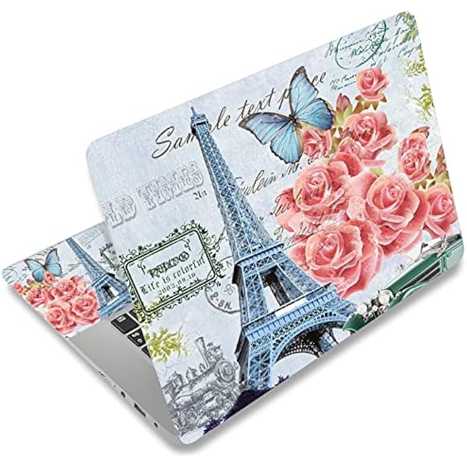 rayihni LAPTOP SKIN STICKER DECAL,EIFFEL TOWER 12 13 13.3 14 15 15.4 15.6 INCH LAPTOP SKIN STICKER COVER ART DECAL PROTECTOR NOTEBOOK PC SKIN FY-NEK-024 - Image 1
