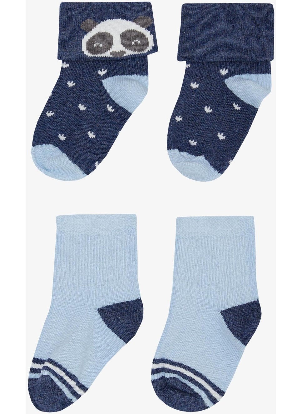 Katamino Baby Boy Socks 2-Piece Cute Panda Printed 0-24 Months, Mixed Colors  - Image 1