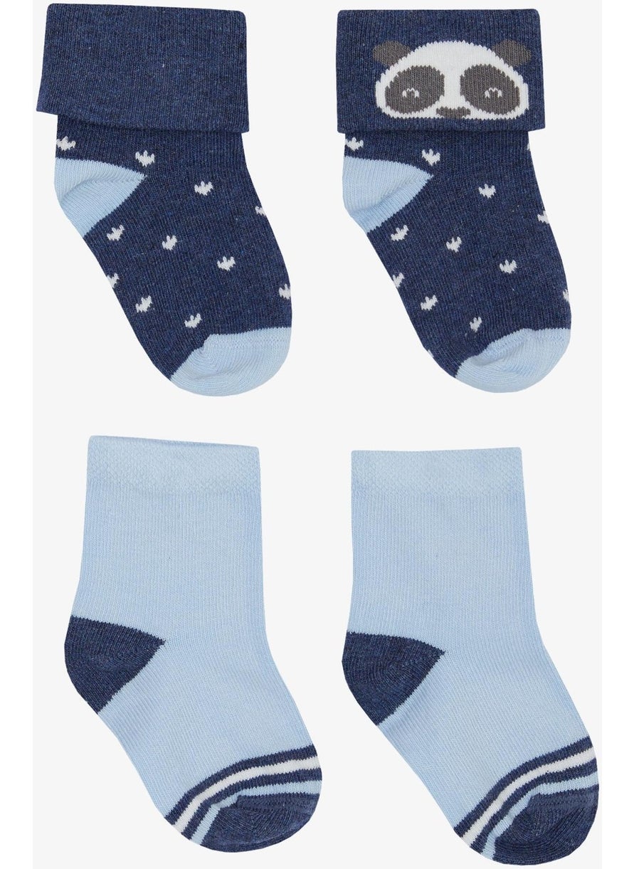 Katamino Baby Boy Socks 2-Piece Cute Panda Printed 0-24 Months, Mixed Colors  - Image 2