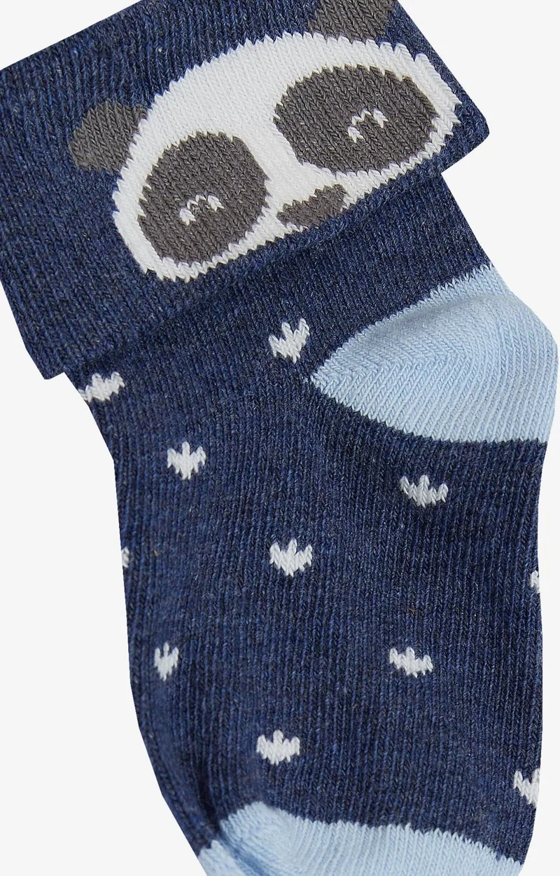 كاتامينو Baby Boy Socks 2-Piece Cute Panda Printed 0-24 Months, Mixed Colors