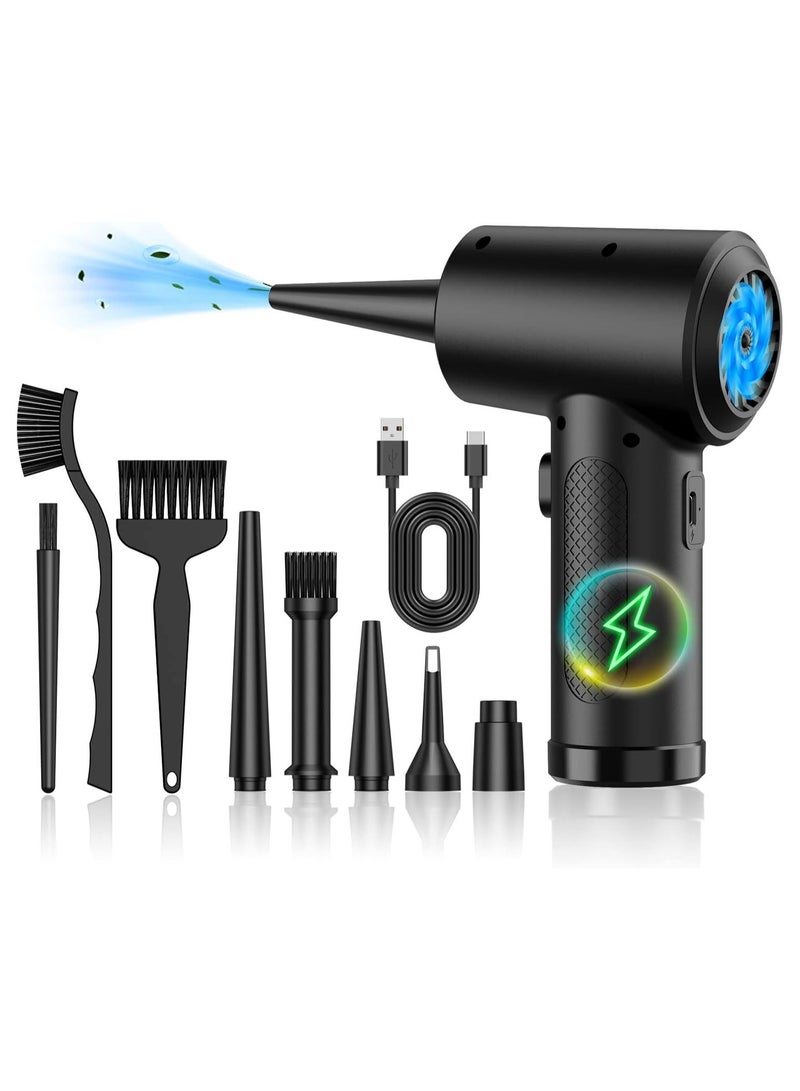 Loquat Turbo Blower, Cordless Car Vacuum Cleaner u0026 Portable Dust Blower | Multi-Function 120,000 RPM Electric Fan for Electronics, Keyboards, BBQ - Rechargeable- Black - Image 1