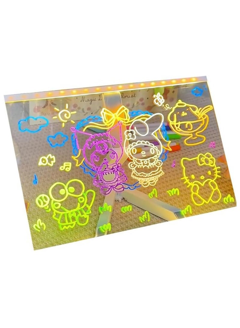 سايكفو لوحة ملاحظات رسالة رسم LED 7 ألوان خفيفة من الأكريليك الجاف مع وضعين كإضاءة ليلية لغرفة الأطفال/المتجر/المكتب هدية مثالية لتزيين المهرجانات 7 علامات (7.9 * 7.9 بوصة) - Image 1