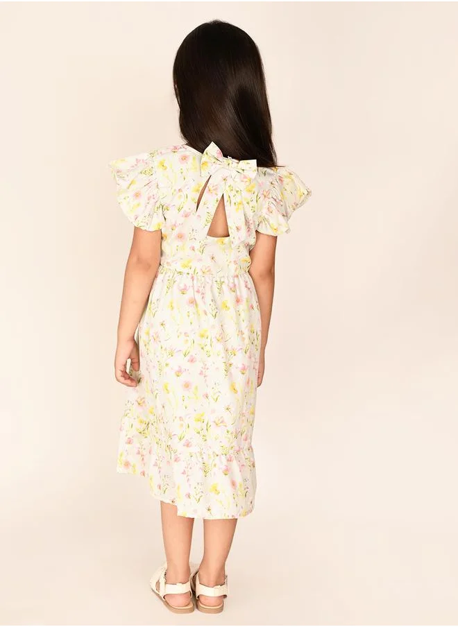 ليل بيكس Bow Tie Back Frill Sleeve Dress by Styli