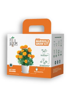 POT & BLOOM Pot and Bloom Gardening Kit - Marigold Kit. Perfect for Home Garden, Includes - Seeds, Garden Pot, Potting Mix, Nutrition & Protection Spray. Gardening Tools Kit For Home Garden, Home Garden Set,  - Image 1
