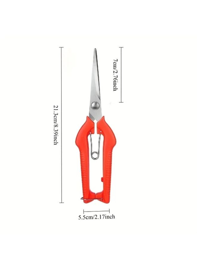 8 Inch Professional Pruning Shears Stainless Steel Blade Ergonomic Non Slip Grip - Image 1