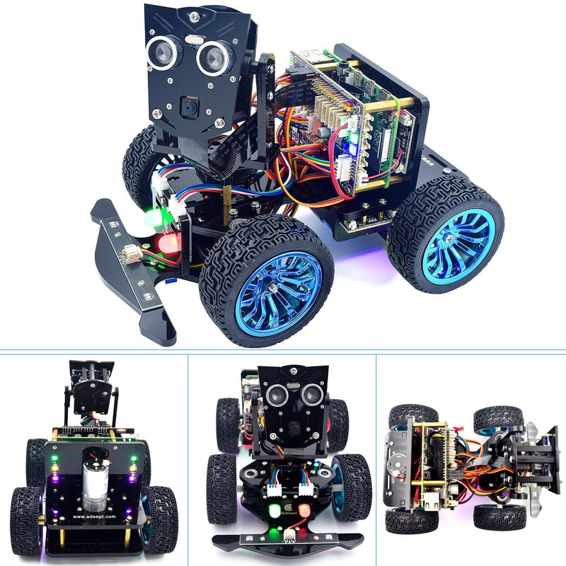 Adeept PiCar-B Mars Rover Smart Car Kit for Raspberry Pi 5/4B/3B/3B+, Obstacle Avoidance, Line Tracking, Light Tracing, Camera, Speech Recognition, Python, PDF Tutorials(Raspberry Pi NOT Included) - Image 5