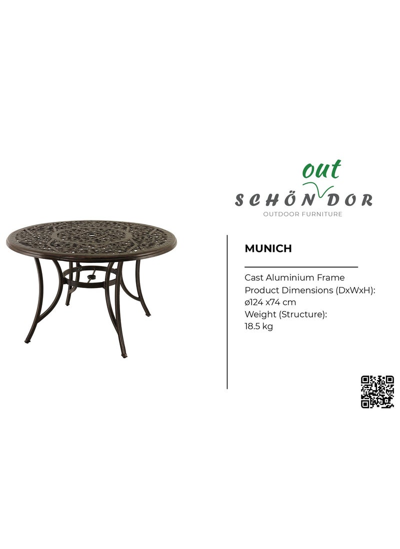 Schondor Furniture Munich | 6 Seater | Dining Table | Outdoor Furniture | Made in Aluminum Cast | Patio | Garden | Restaurants  - Image 2